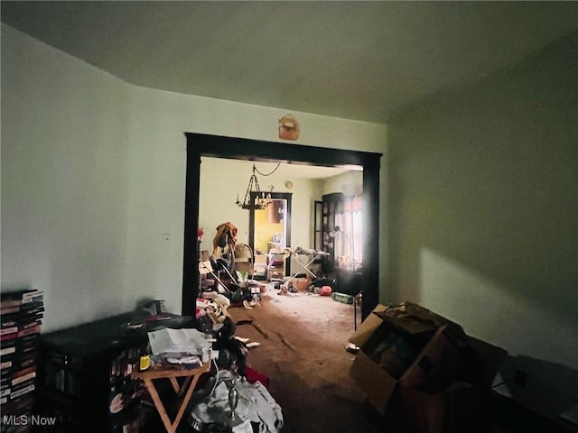 bedroom with carpet