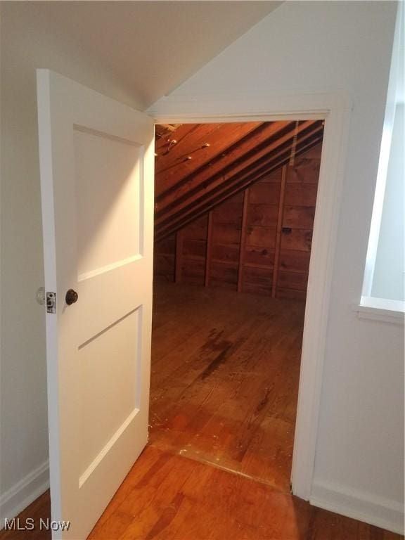 view of unfinished attic