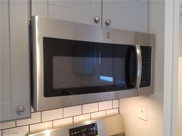 details with stainless steel microwave