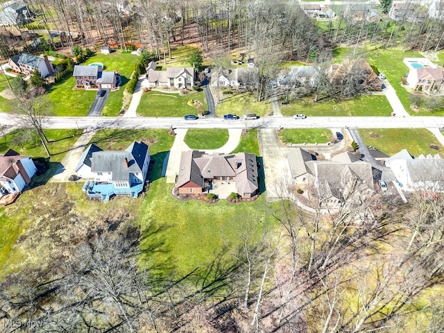 drone / aerial view with a residential view