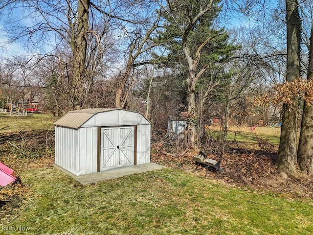 view of shed