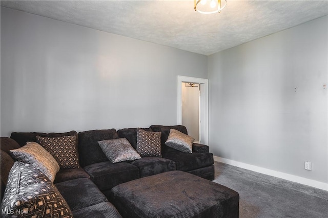 living room featuring baseboards and carpet floors