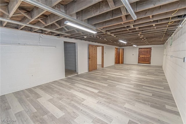 3164 Old Weymouth Rd, Medina, OH 44256 - finished basement with wood finished floors and concrete block wall
