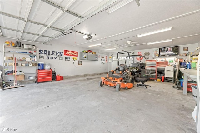 garage featuring a garage door opener