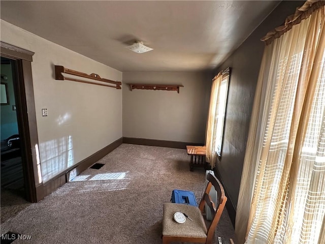 interior space with baseboards and visible vents