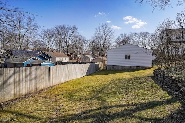 view of yard featuring fence