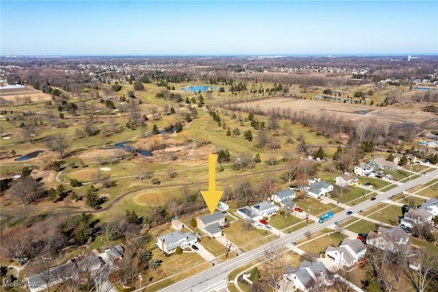 aerial view with a residential view