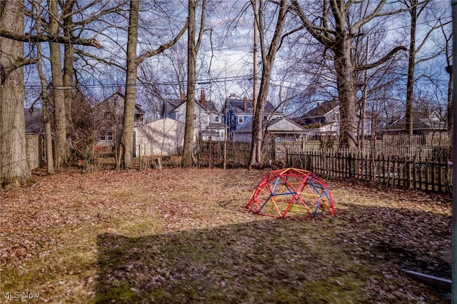 view of yard featuring fence