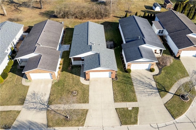 bird's eye view with a residential view