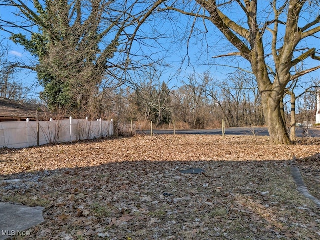 view of yard featuring fence