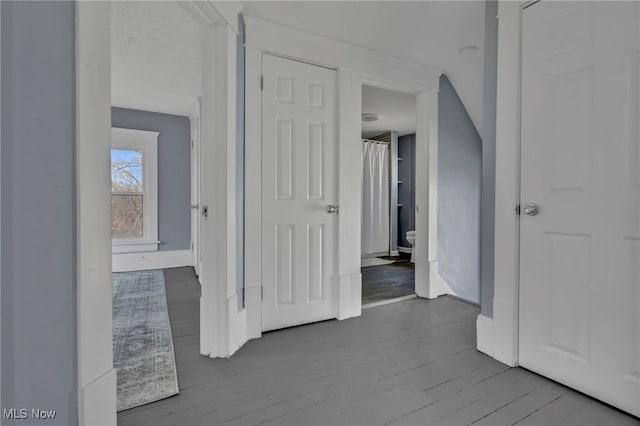 hallway featuring wood finished floors