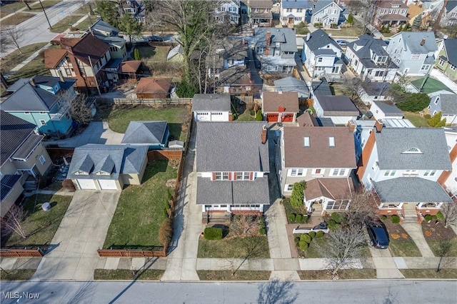 aerial view with a residential view