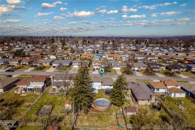 drone / aerial view featuring a residential view