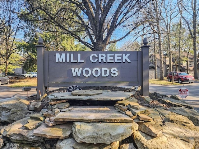 view of community sign