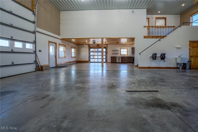 garage featuring baseboards