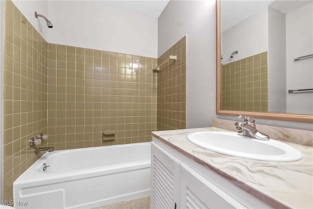 bathroom with vanity and shower / bath combination