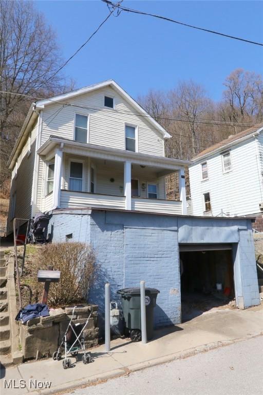 exterior space featuring a garage