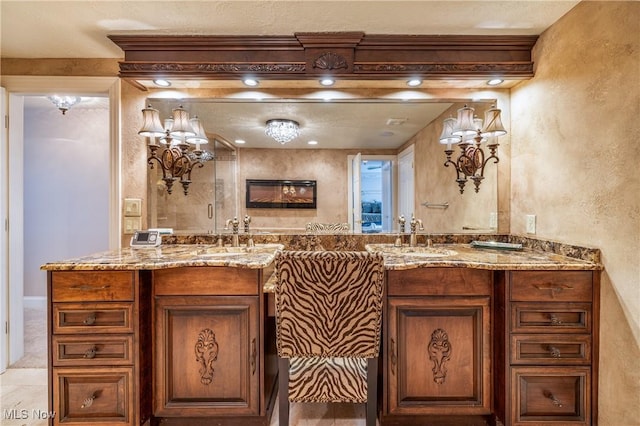 interior space with indoor wet bar and a sink