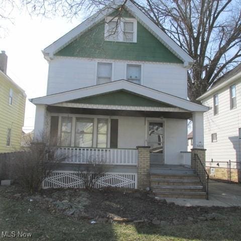 view of front of house with covered porch