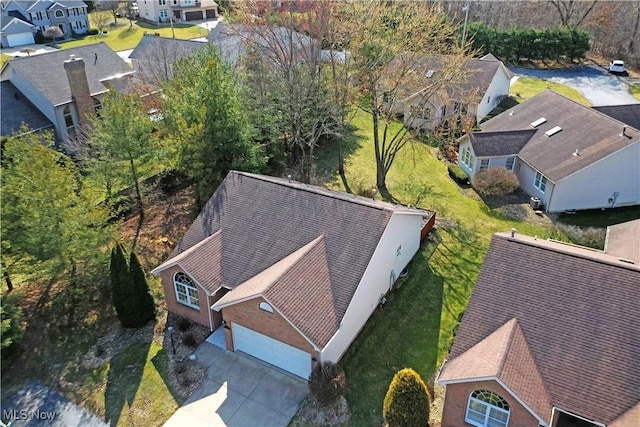 birds eye view of property featuring a residential view