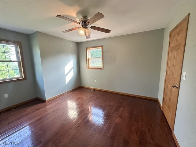 17583 Davis Ridge Rd, Caldwell, OH 43724 - spare room with wood finished floors, baseboards, and a ceiling fan