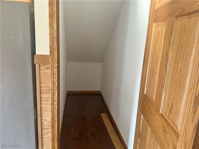17583 Davis Ridge Rd, Caldwell, OH 43724 - corridor featuring lofted ceiling and wood finished floors