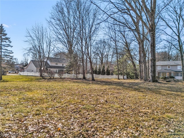 view of yard featuring fence