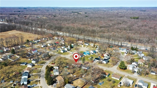 aerial view featuring a residential view