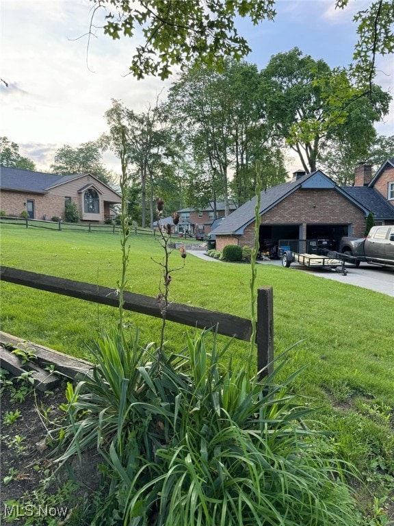 view of yard featuring fence