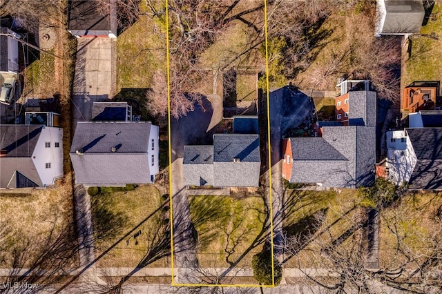 aerial view with a residential view