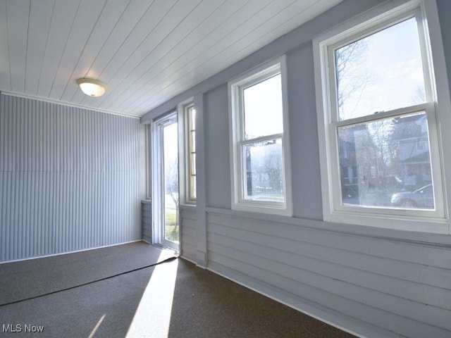 spare room featuring wood ceiling