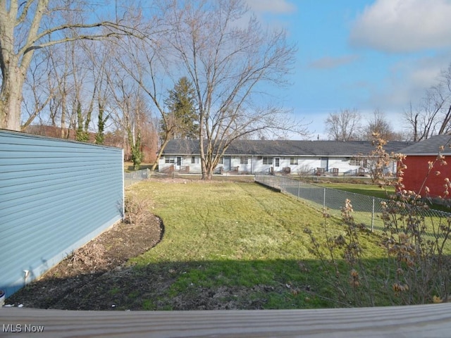 view of yard featuring fence private yard