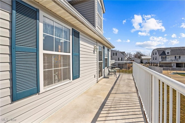 balcony with a residential view