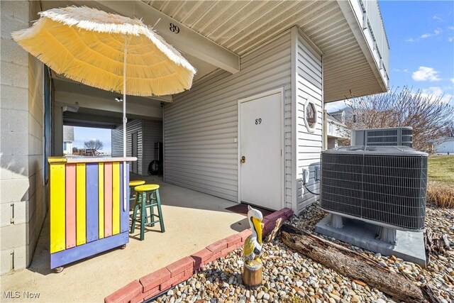 view of patio / terrace featuring central AC