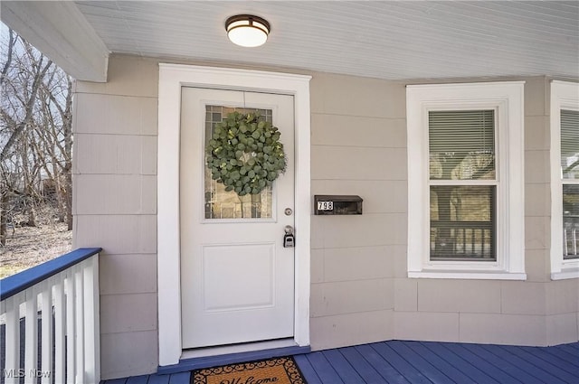 view of doorway to property