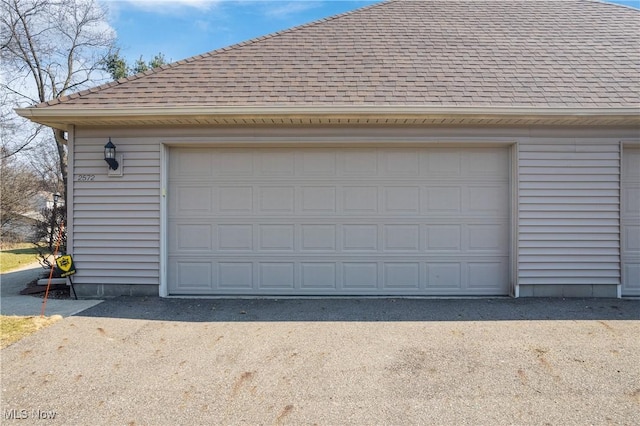 view of garage