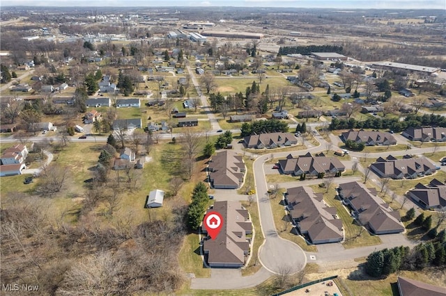 aerial view featuring a residential view