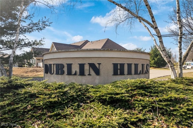 view of community sign