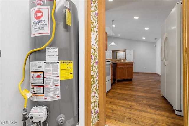 utility room featuring gas water heater