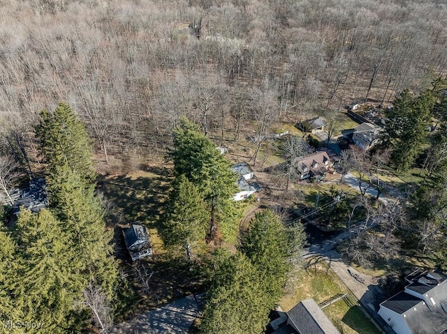 bird's eye view with a forest view