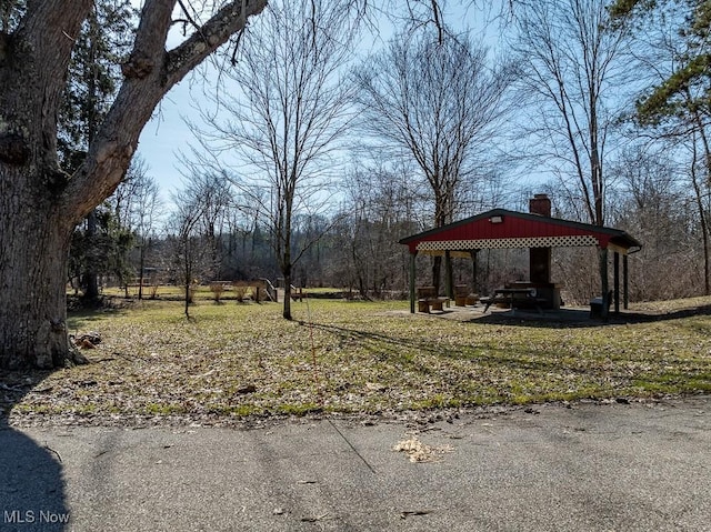 view of yard with a gazebo