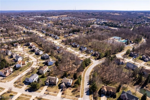 drone / aerial view with a residential view