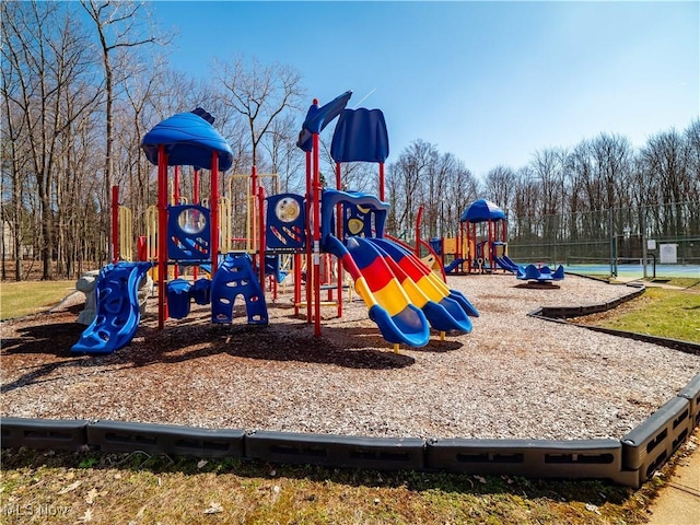 community play area with fence