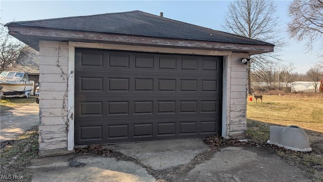 view of garage