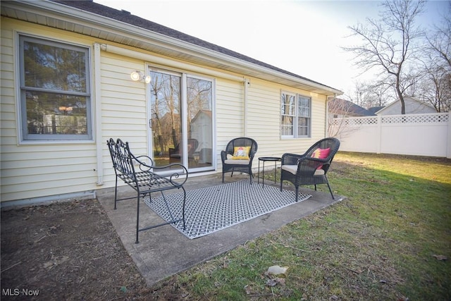 view of patio with fence