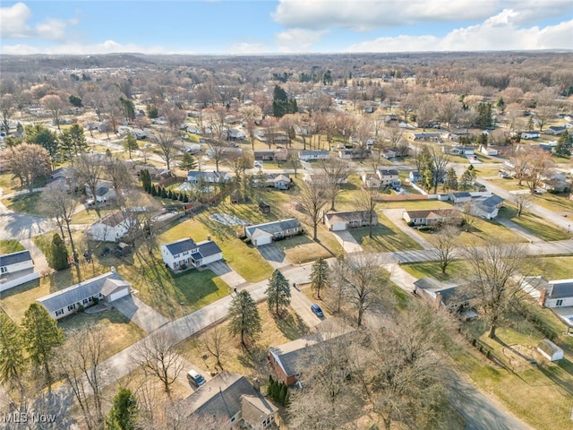 aerial view with a residential view