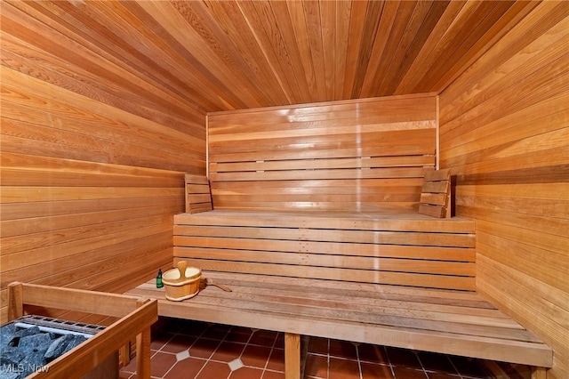 view of sauna / steam room featuring tile patterned flooring