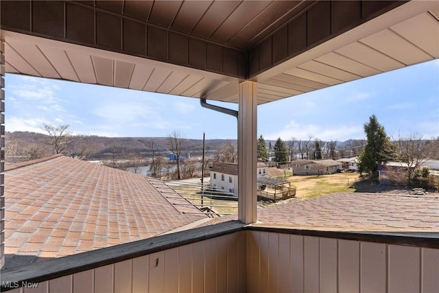 view of patio featuring a balcony