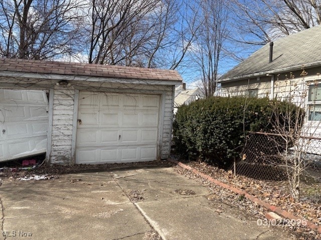 view of garage