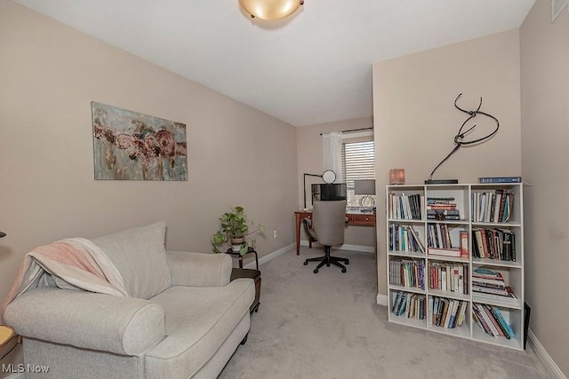 office with visible vents, carpet, and baseboards